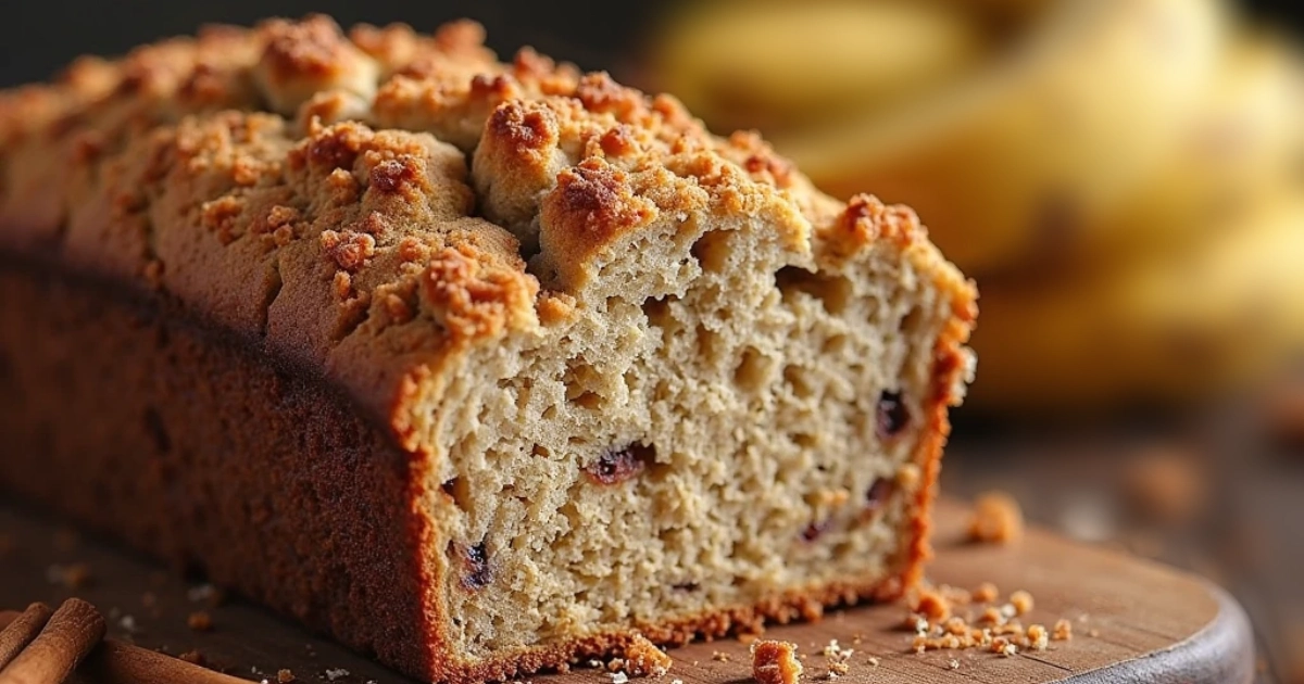 banana bread with streusel topping