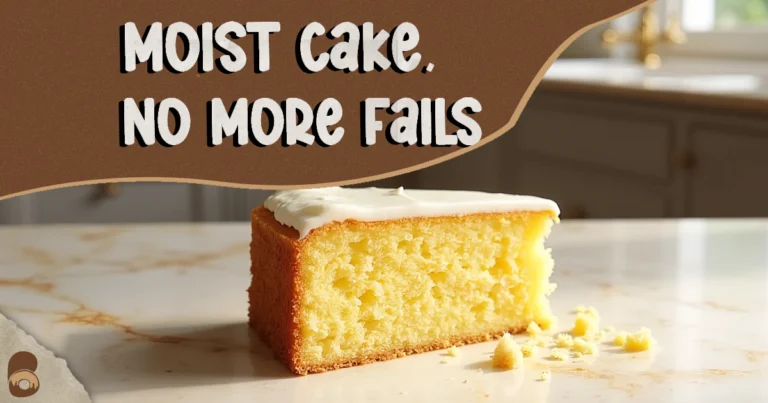 Cracked cake with sunken center — classic cake fails caused by oven temperature or overmixing