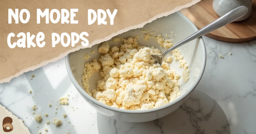 Overhead view of cake crumbs mixed with frosting for Starbucks cake pops recipe.