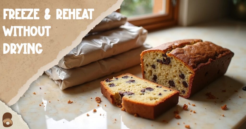 Overhead view of sliced zucchini bread portions wrapped for storage — recipes for chocolate chip zucchini bread storage tips.