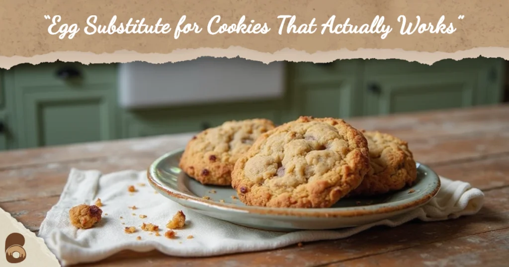 Three cookies using different egg substitute for cookies, showing texture differences clearly.