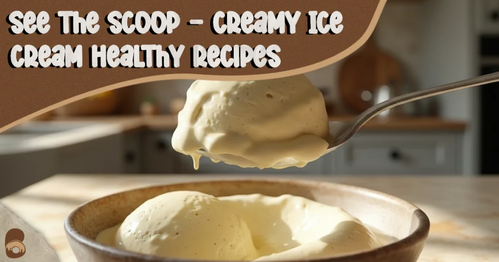 Close-up of creamy ice cream texture showing smooth and glossy finish.