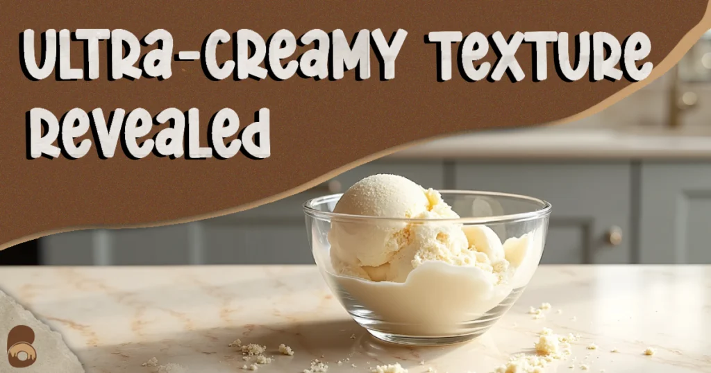 Close-up of healthy ice cream recipe showing creamy smooth texture.