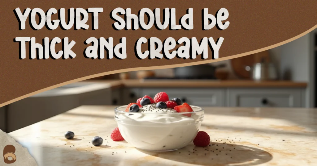 Close view of thick Greek yogurt with berries showing creamy texture and slight whey separation for healthy snacks for weight loss