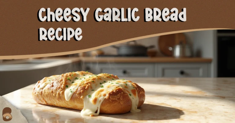 Golden cheesy garlic bread recipe with bubbling mozzarella and parmesan on crisp baguette halves.