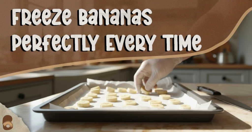Sliced bananas on a tray ready for freezing for healthy ice cream recipe.