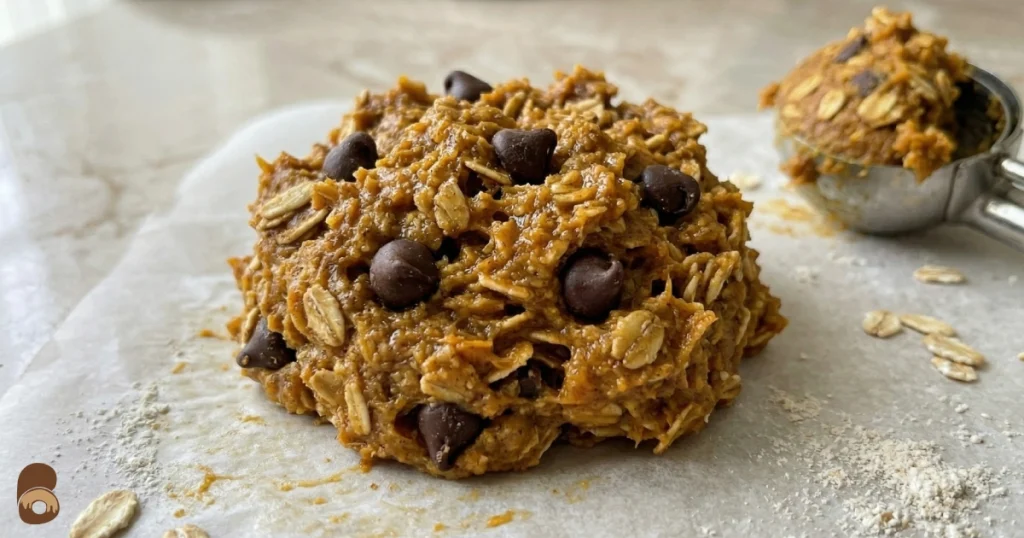 healthy pumpkin oatmeal cookies dough texture step