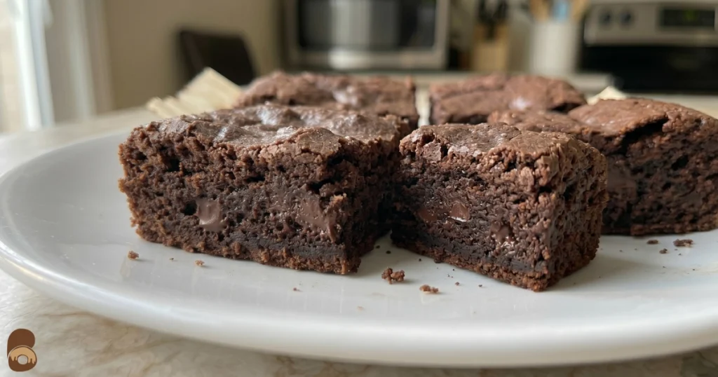 prime bites brownies broken in half showing dense moist crumb structure
